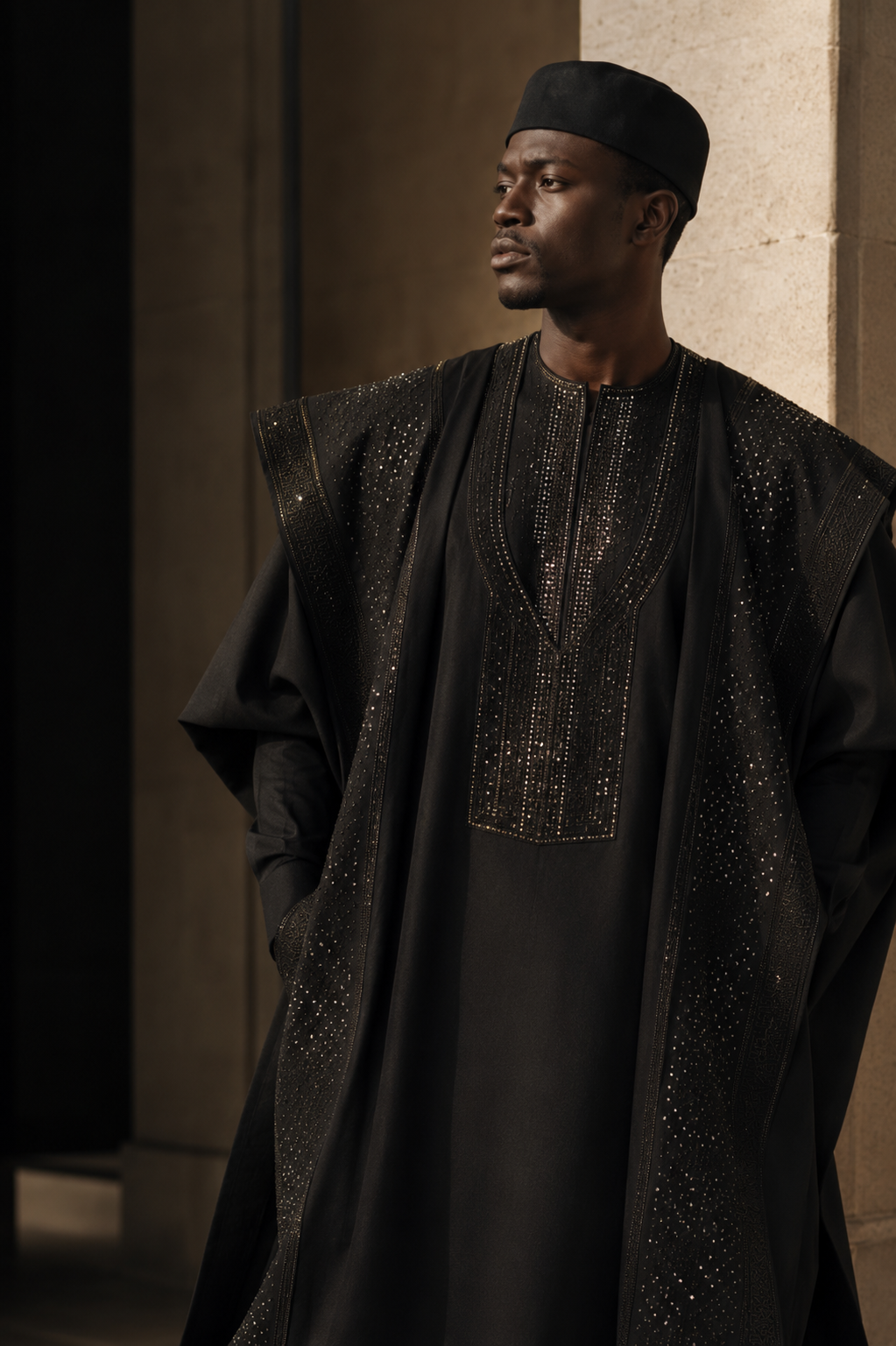 Statement Pro embellished black agbada